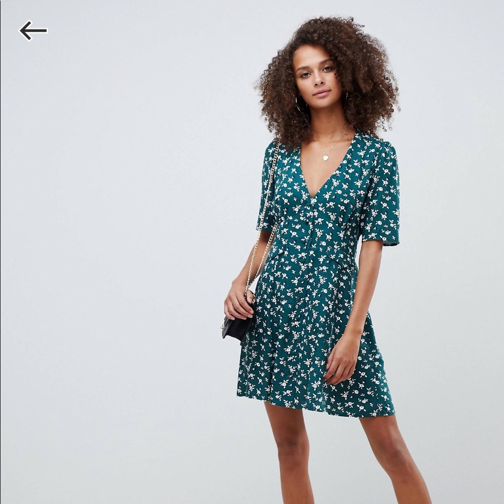 ASOS Design Button Thru Mini Skater Dress